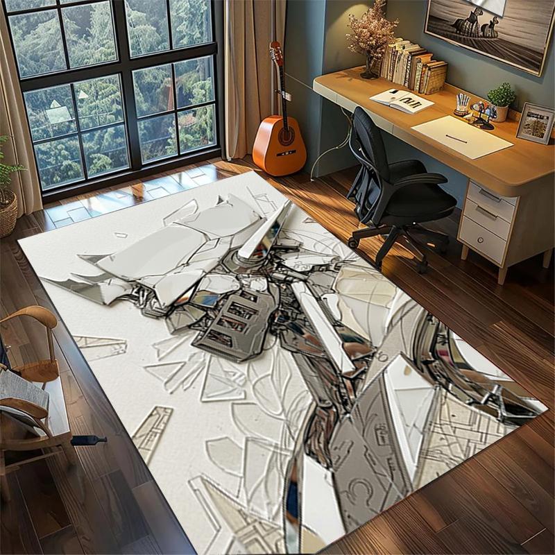 

Gundam Area Rug Non Slip Washable Large Carpet Bedroom Gamer Room Decor 60x90cm