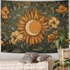 Vintage Sun-Moon & Floral Tapestry - Boho Occult Art Wall Hanging for Home Decor