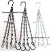 Black & White Zinc 4-Strand Chain Hanging Flower Basket 1.4 Wire