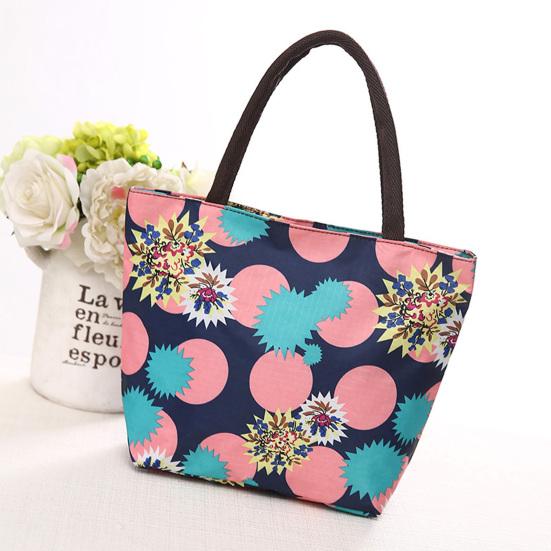 Yousheng Floral Tote Bag Reusable Oxford Cloth Shopping Tote Stylish Handbag Purse for Women Commuting Picnic Camping