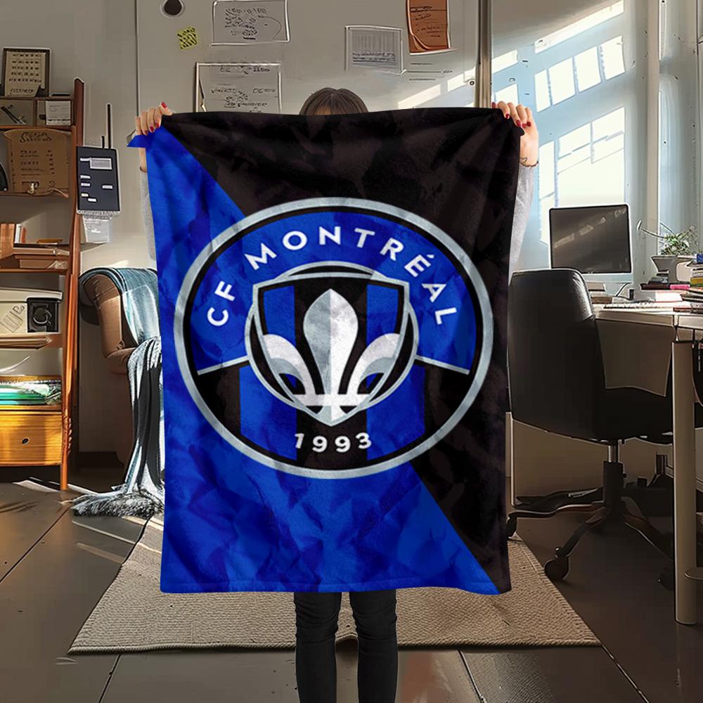 1Pc CF Montreal Print Flannel Blanket High Quality Warm Comfortable Cover for All Seasons Perfect for Gifts Home Decor