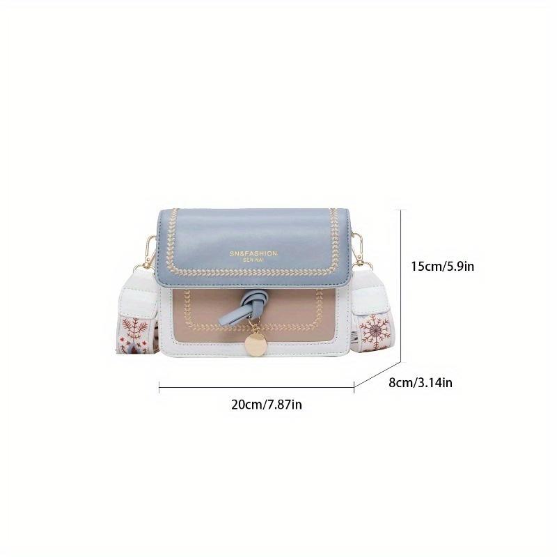 Fashionable Bag For Women, Versatile New Crossbody Bag, Casual, Color Block, Small Square Bag, Wide Strap, For Party Date School Outdoor Gift Fashion