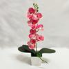 7 Flowers Artificial Orchid Potted Flowers Pink White Pot Artificial Faux Plants Multi-Bloom Plastic Fake Flower Bonsai