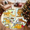 Garfield Desenli Yuvarlak Halı, İç/Dış Mekan Paspası, Piknik, Oyun Odası, Yatak Odası, Ofis, Oturma Odası, Ev Dekorasyonu Halısı, Doğum Günü Hediyesi