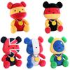 Gold Plush Medal Teddy Bear Brazil Uk Flag Pattern Soft Doll Football Gift Fan