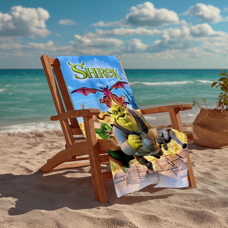 Ultra-Soft Beach Towel with Shrek Theme,Ideal for Pool - Camping, Diving - Perfect Travel Essential, Vibrant Beach Towel.