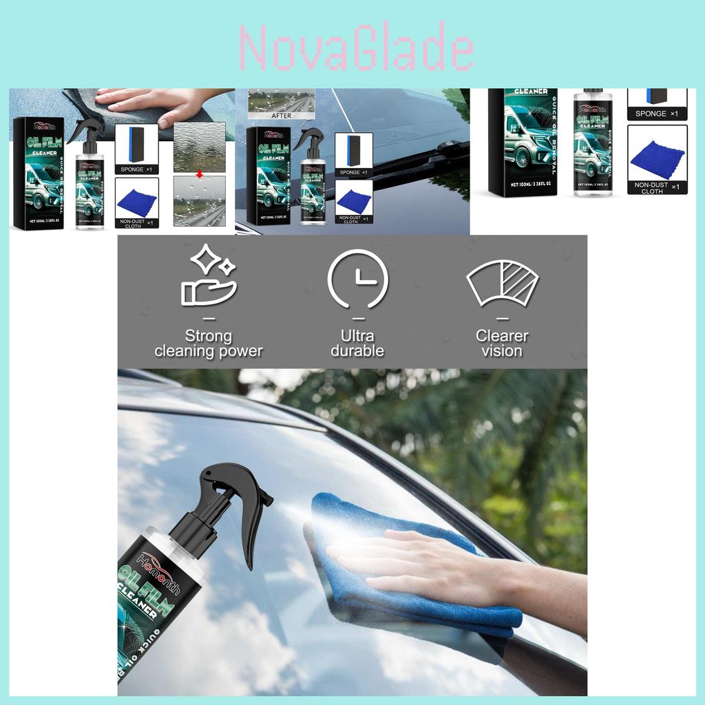 Premium Homonth Windshield Cleaner With Sponge And Towel For Spotless Auto Glass Care