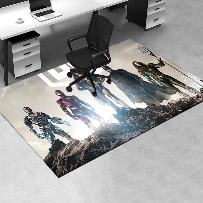

Justice League Movie Poster Wall Art Print Office Mat Home Decor Office Desk Chair Rugs Chair Carpet for office Chair Mat Gift For Halloween 60cm by 90cm