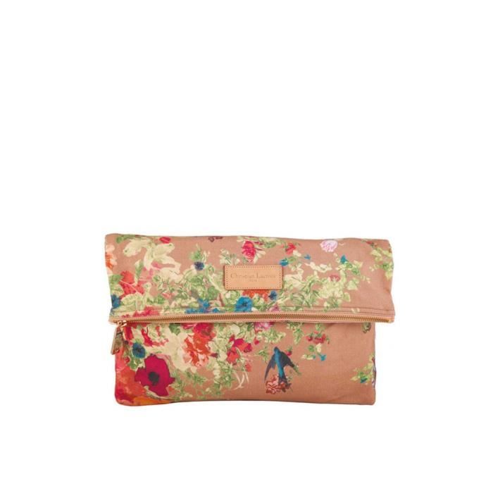 CHRISTIAN LACROIX Eden 4 Crossbody Pouch In Powder Leather with Floral Print