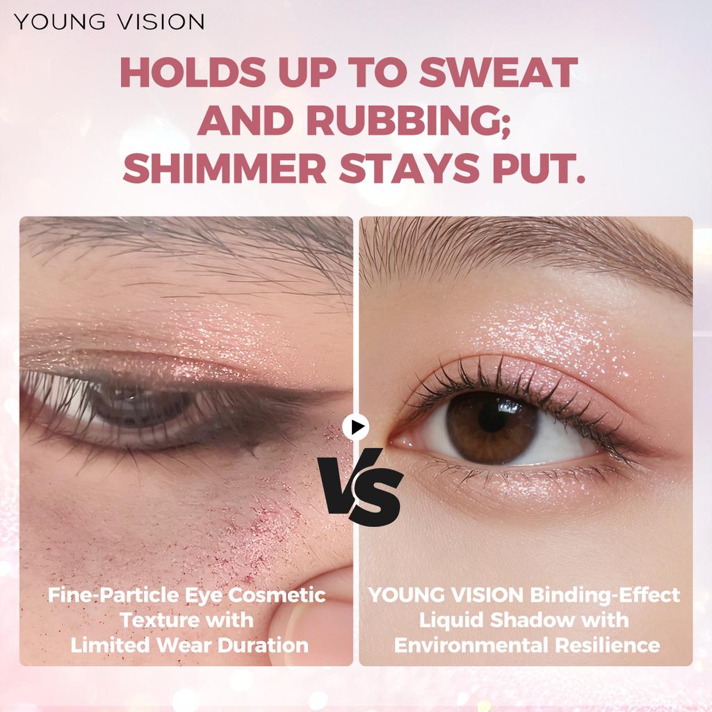 6-kleurige Driehoek Vloeibare Oogschaduw, Parelmoer Fijn Glitters, Heldere en Glanzende Vloeibare Oogschaduw, Gezichtsmake-up, Roze Paarse Sexy Oogschaduw