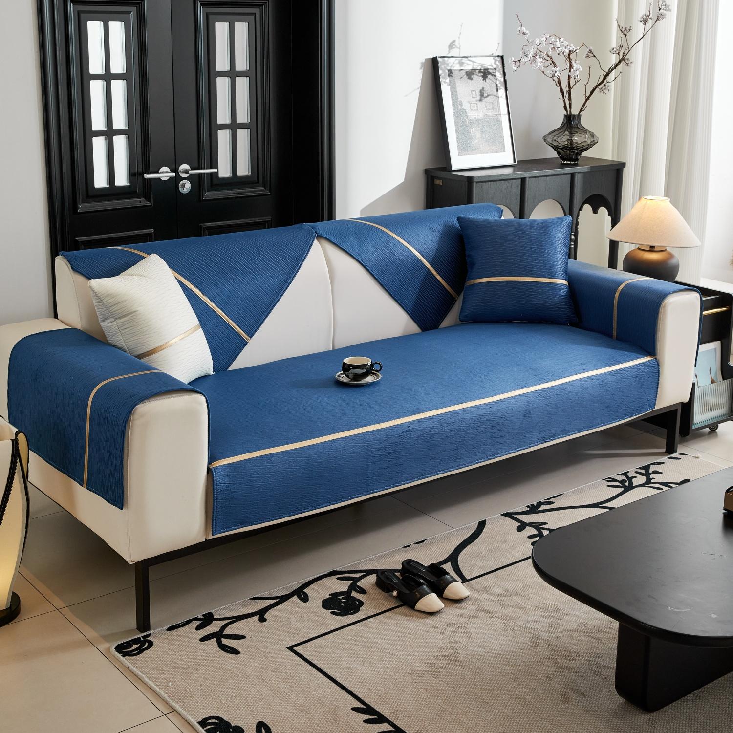 Тисненые текстуры бархатный чехол для дивана сплошной сверкающий диван чехлы для гостиной — фото 9