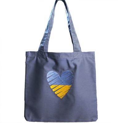 Shopper Bag with Embroidery Heart Ukraine LB774 Blue (39681009)