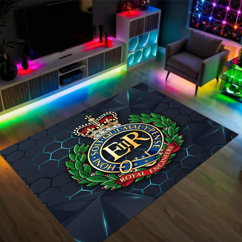 Royal Engineers A.F.C Design Crystal Velvet Carpet Cozy Non?Slip Printed Rug For Bedroom Living Room Entrance