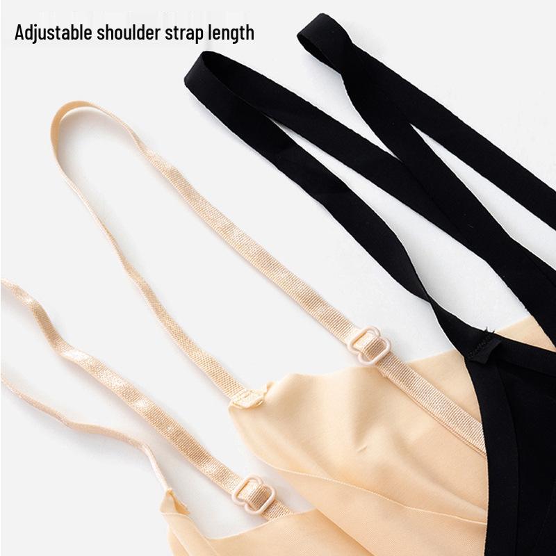 Women's Ultra-Thin Silk Seamless Camisole Slip Dress with Spaghetti Straps