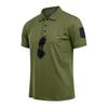 Men's Tactical Quick Dry Polo Shirt Loose Fit Breathable Outdoor Short Sleeve Shirt with Hook and Loop Collar for Casual Use