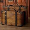 Wooden Chest Wooden Chest Portable Vintage Distressed Multifunctional Wood Storage Trunk Handbag for Clothes Toys Photo Prop