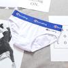 Women's Pure Cotton Breathable Antibacterial Triangle Briefs with Wide Waistband, Boyshorts, and Trendy Letter Design.