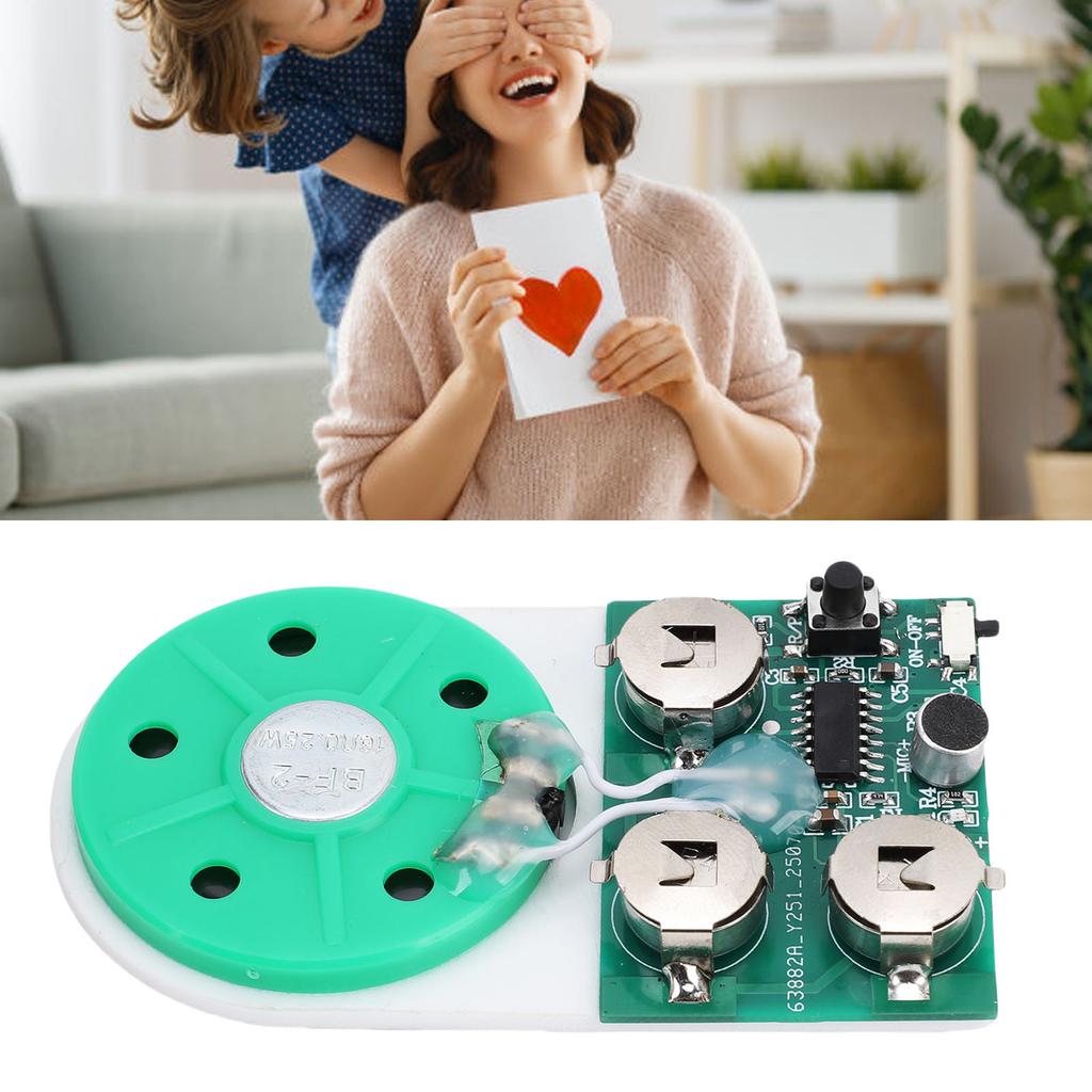 Recordable Voice Module, 4 Minutes   Recordable Greeting Card Module, Light Sensor Voice Recording Chip with Spker, for Holiday Crafts Cards