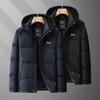 2025 Vinterparkas i bomull för män, större storlekar, med avtagbar huva: Överdimensionerad, Tjock, Varm och Avslappnad.