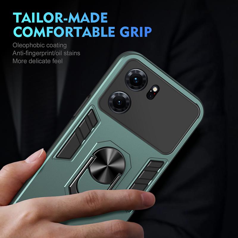 Wstrząsoodporny Pokrowiec Armor z Metalowym Pierścieniem Dla OPPO K10 K11 Dla OPPO F25 Pro F19 Pro Plus Magnetyczny Uchwyt Samochodowy Etui na Telefon Funda