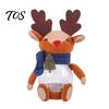 Decorative Treat Holder Christmas Candy Jar, 3D Plush Reindeer Bear Clear Container Seasonal Gift Packaging with Scarf, Holiday Snack Storage Box for
