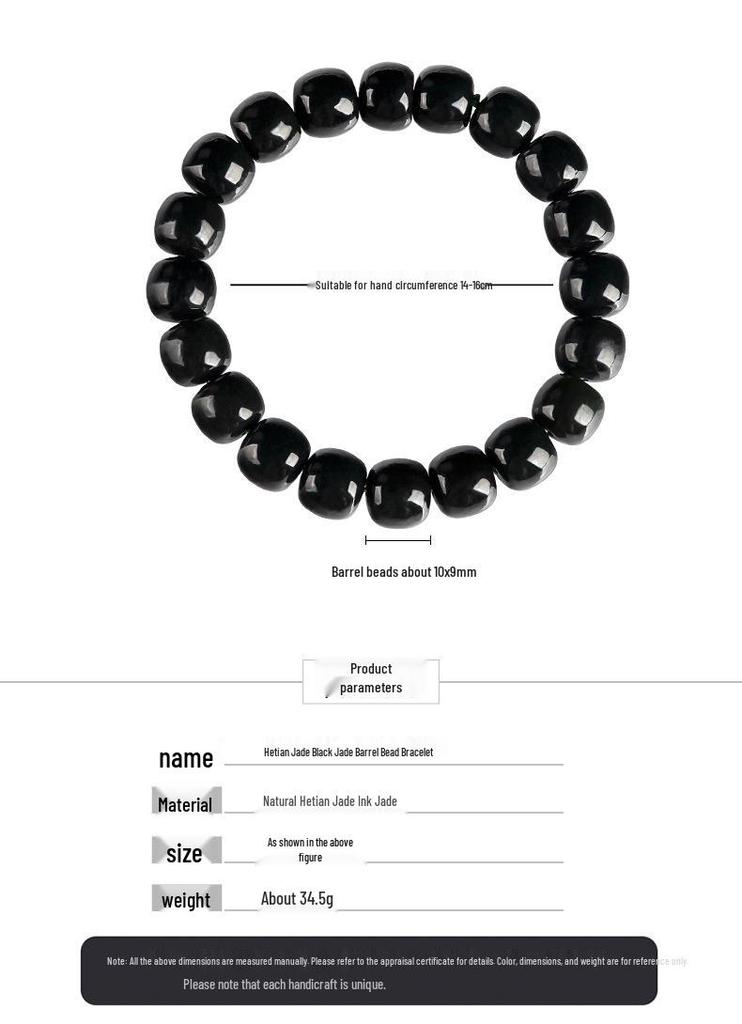 Authentic Hotan Jade Beaded Bracelet – Stylish Unisex Gemstone Jewelry