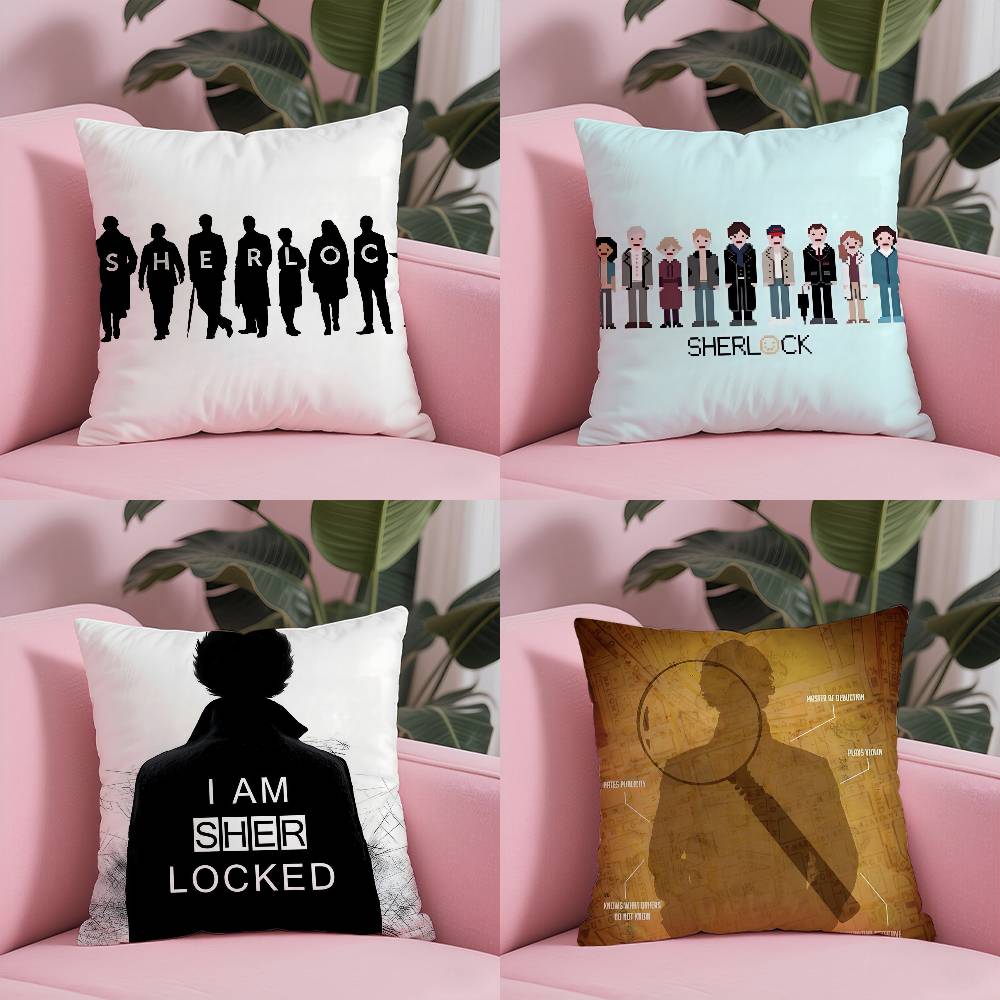 Hot Movie S-Sherlocks Pillow Case Anti-Dustmite Pillowcase Invisible Zipper Silky Short Plush Sofa Cushion Cover