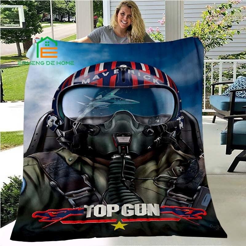 3D Printing Top Gun Blanket for Home, Picnic, Travel, Plane, Office and For Adults, Kids, Elderly 5 Sizes