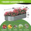 8x4x1ft 2 Pack Galvanized Oval Raised Garden Bed Outdoor Planter Box Metal Patio Kit Planting Bed for Vegetables Flowers Herb S