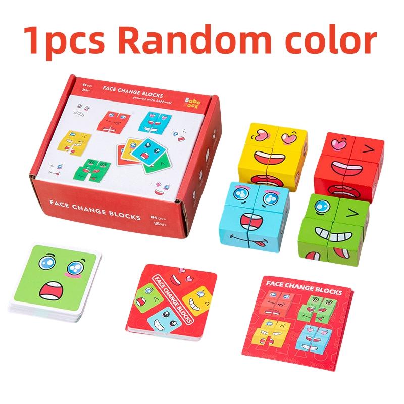 

Wooden Expressions Matching Block Puzzles Games Educational Montessori Toys for Travel Kids Board Puzzle Games for Children