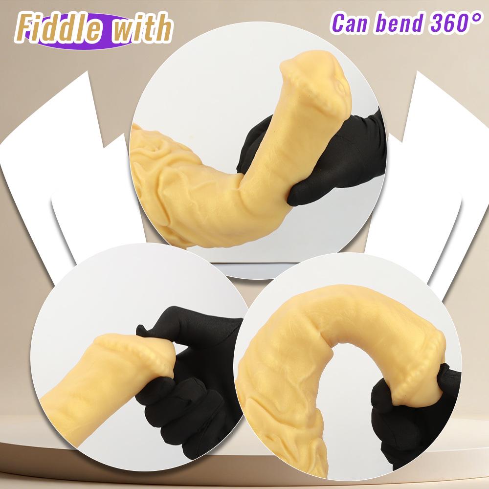 Goldenes Alien-Pferd Weiblicher Masturbator: Riesiger Anal-Dilatator-Plug-Spielzeug