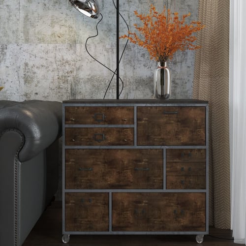 CHIHUT Wallpaper, Concrete-Style Remake Sheet, 45cm x 600cm, Wall Sticker, Peel and Stick, Dark Brown, Repair, Renovation, Interior, Stylish, Change o