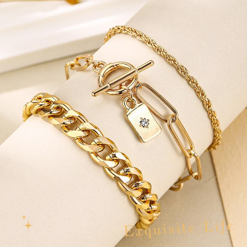 Simple personalized jewelry men's and women's hip-hop style fashion trend stainless steel titanium steel bracelet