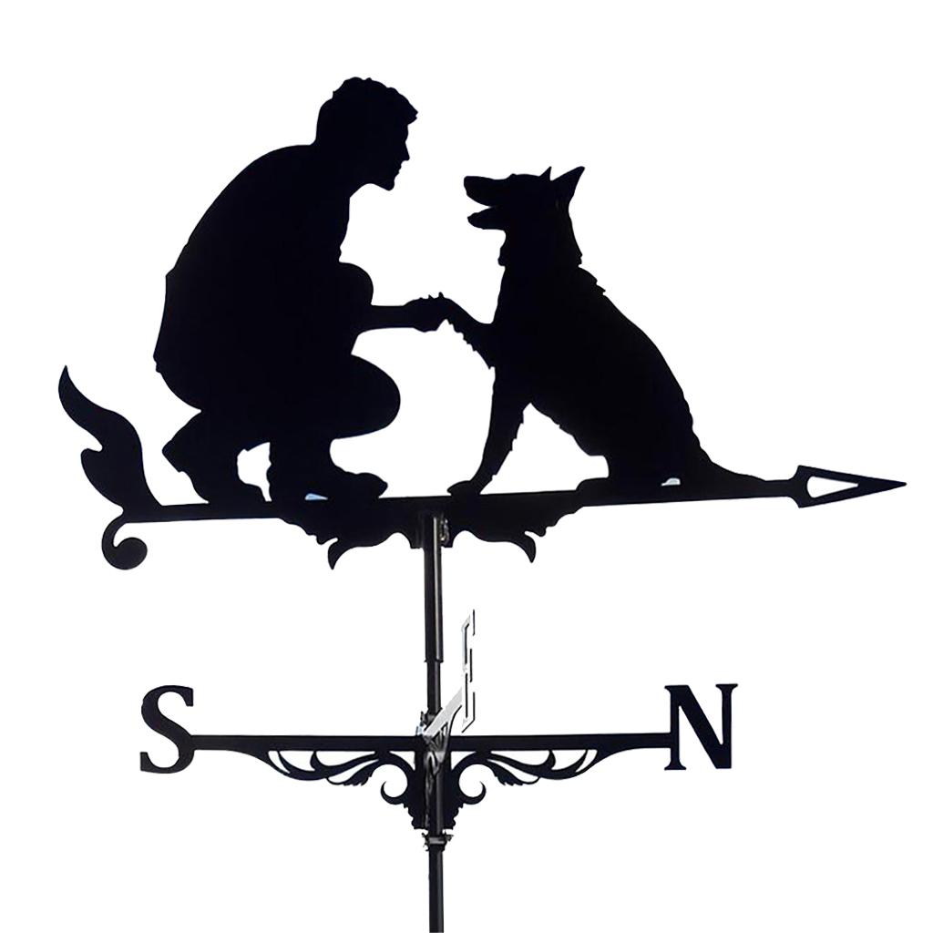 Design Metal Weathervane - 25-Inch Yard Ornament for Outdoor Decor