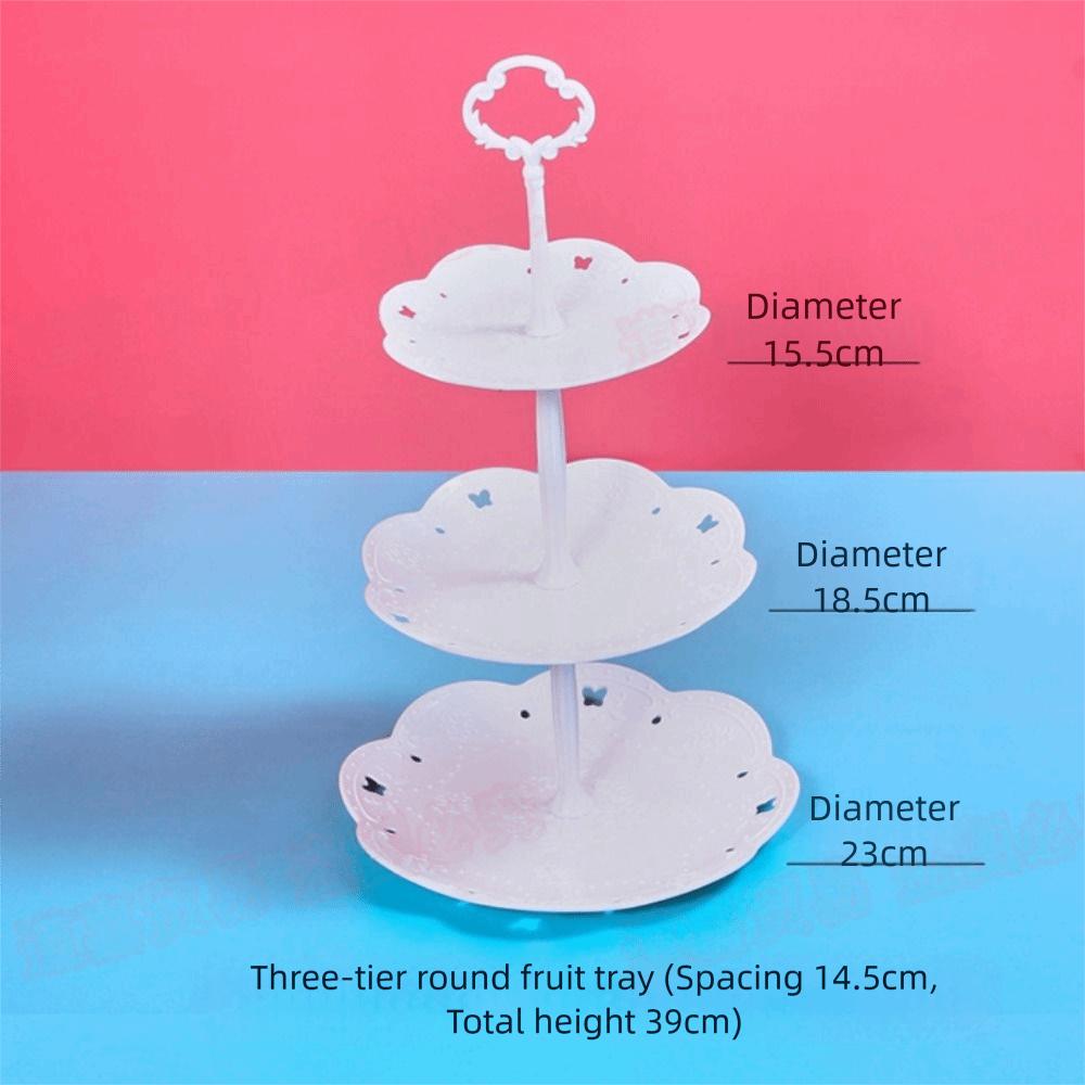Plastic Cake Stand 2/3-Layers Food Fruit Plate Creative Dessert Rack Wedding Birthday Party