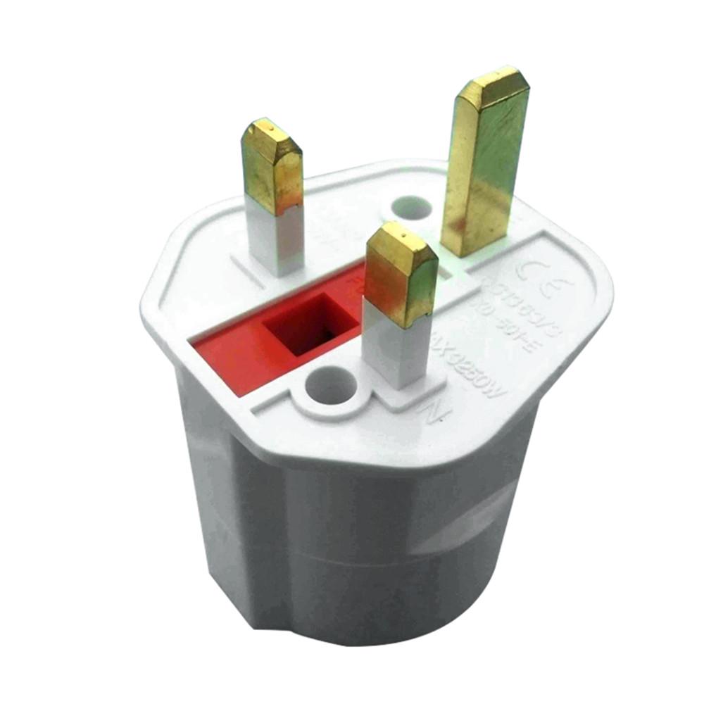  EU  2 Pin To UK 3 Pin Plug AC Universal Adapter Travel Converter Pean