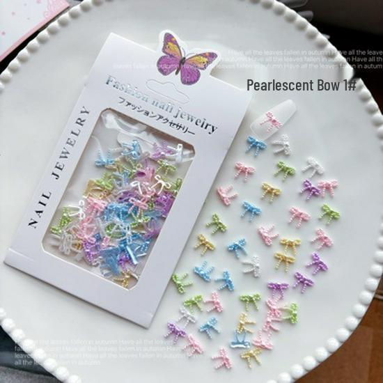 Iridescent Aurora Nail Art Ribbon Decoration Kit About 50 pieces