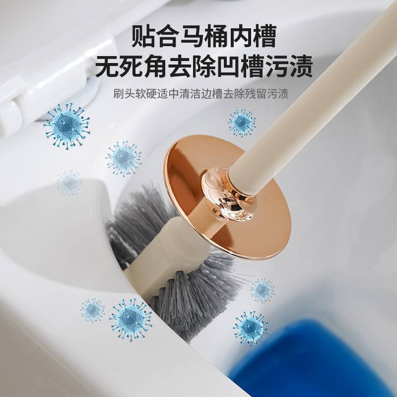 Toilet Brush with Base, Extended Handle, Round Brush Head, Cleaning Brush, No Punching, No Dead Ends, Cleaning Toilet, Toilet Cleaning Brush