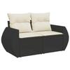 VidaXL Salon de jardin 7 pcs avec coussins noir résine tressée 3268566
