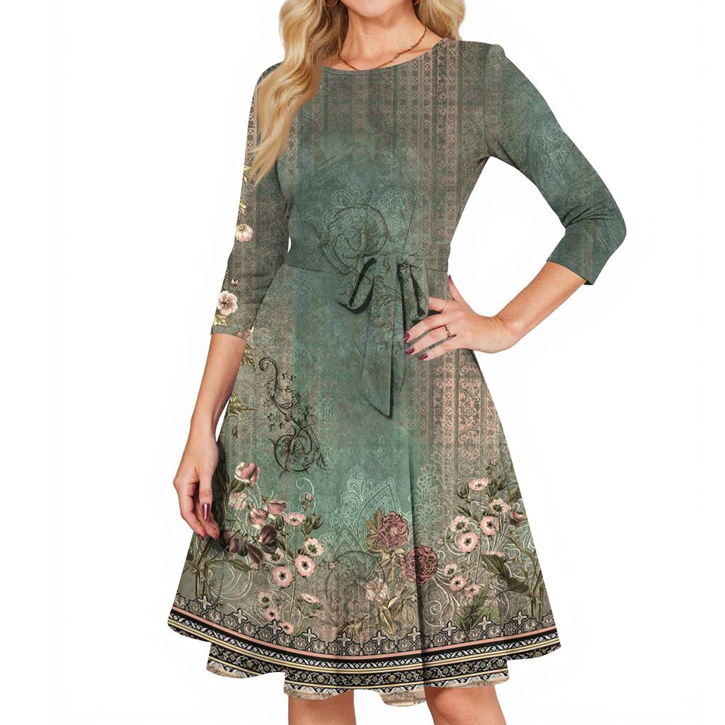 Robes de cocktail pour femmes Manches 3/4 Robe vintage pour invitée de mariage