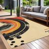 70s Retro Burnt Orange Carpet Earthy Brown and Cream Geometric Mid Century Modern Indoor Outdoor Patio and Porch Decor Area Rug