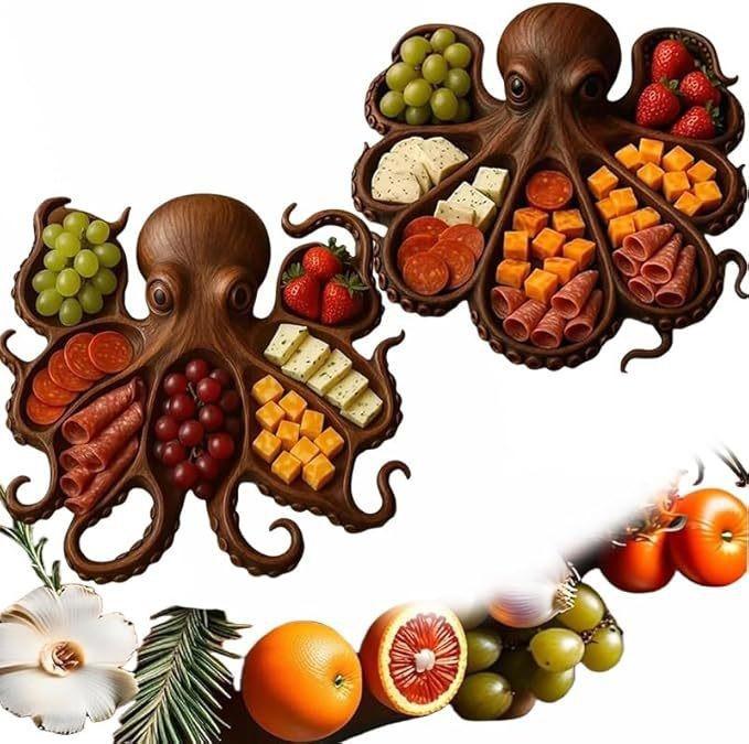 Octopus charcuterie platter octopus fruit platter home living room decoration, creative fruit plate, item storage plate