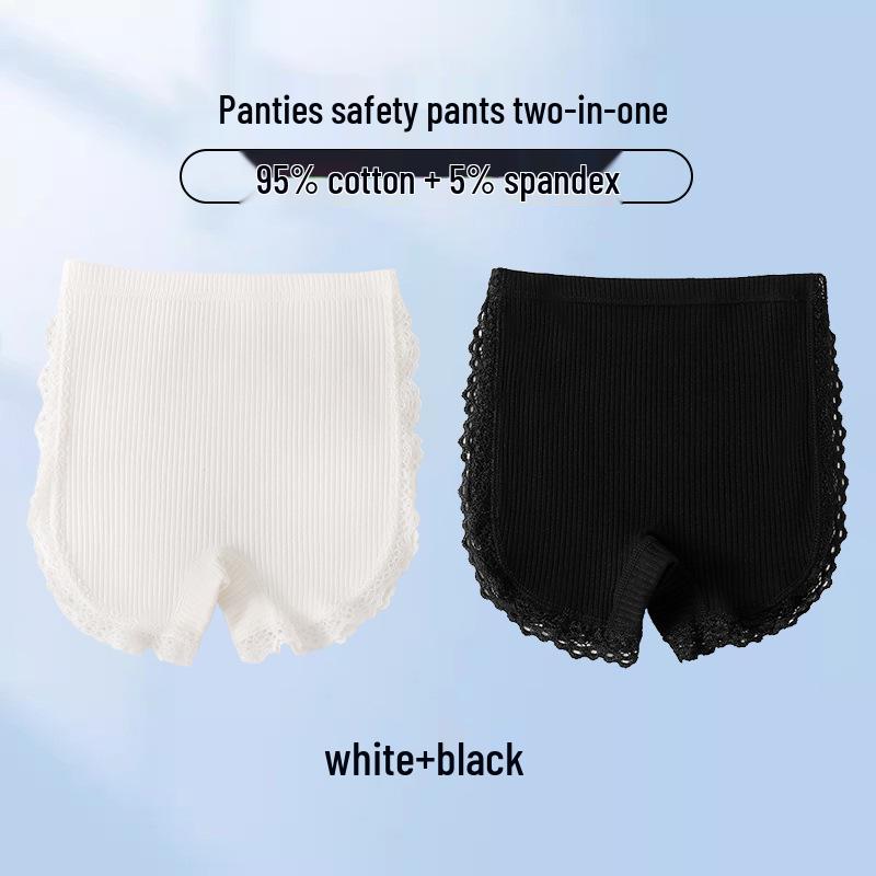 Mädchen Baumwoll-Boxershorts mit Spitze für Sicherheit, antibakteriell