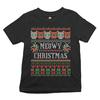 Meowy Christmas Youth Kids Boys T-Shirt Ugly Sweater Cat Lover Funny Xmas Kids