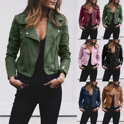 Damen Damen Retro-Jacke mit Reißverschluss, lässiger Mantel, Oberbekleidung
