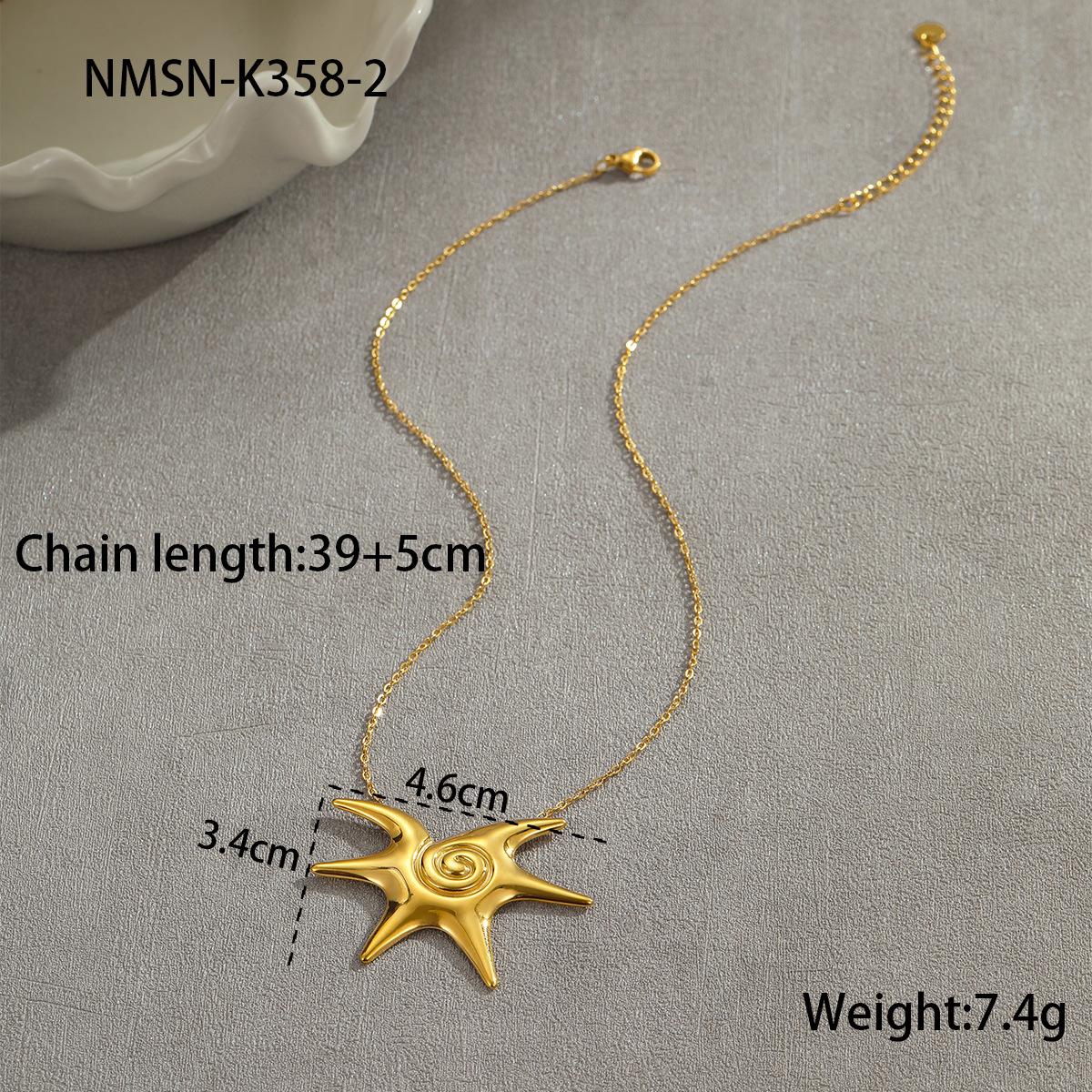 GEMCHIC Women s Gold Sun Pendant Necklace Stainless Steel Fashion Jewelry 18K