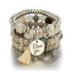 European American Fashion Bohemian Layered Beaded Bracelets Elastic Ethnic Bracelets for Women Female Bangle Bracelet