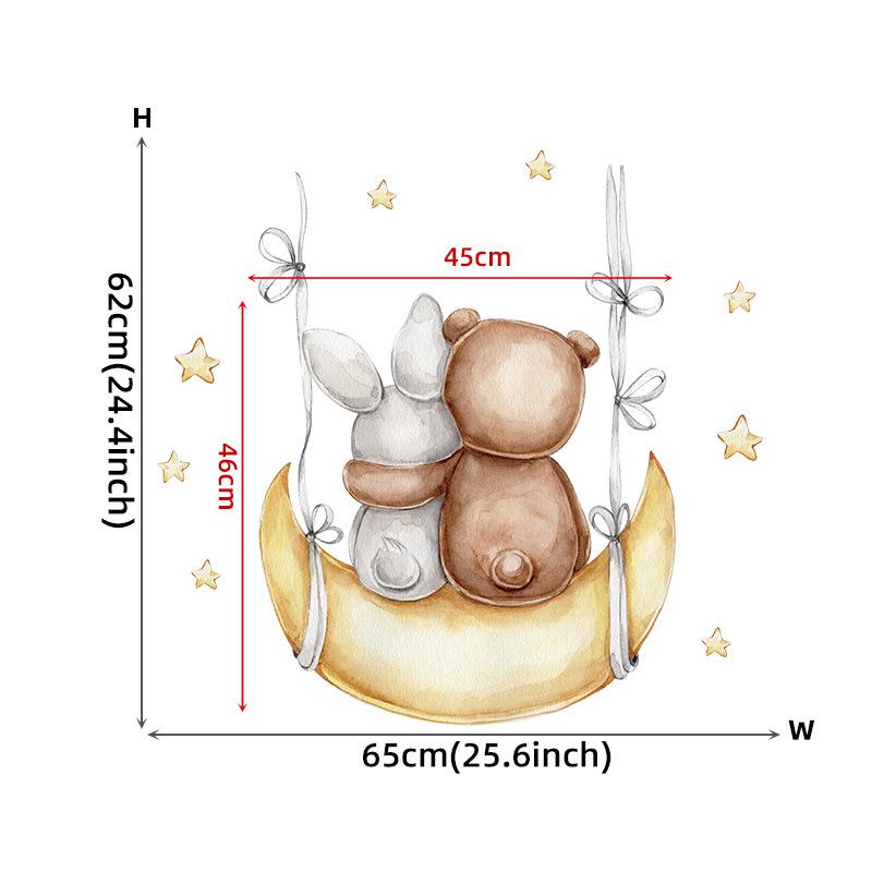 Moon Cloud Big Wall Stickers For Kids Rooms Boys Stars Large Wall Stickers For Children's Room Bear Bedroom Decoration