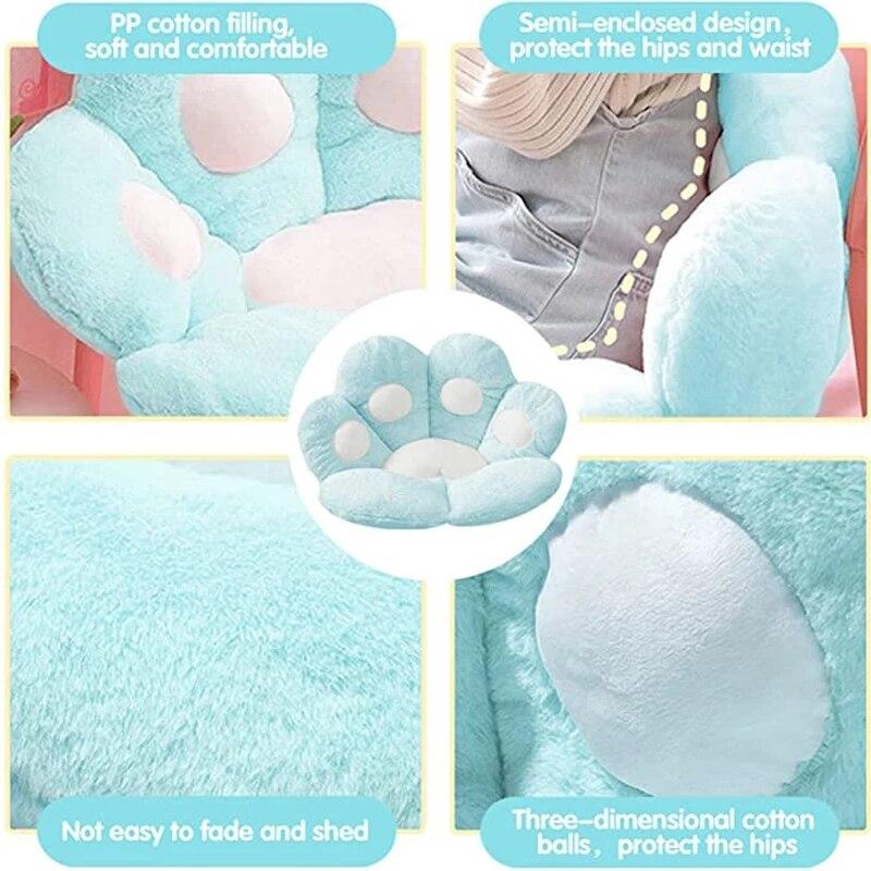 Armchair Seat Cat Paw Cushion for Office Dining Chair Desk Seat Backrest Pillow Office Seats Massage Cat Plush Cartoons Cushion