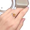 2022 Stylish Yellow Zircon Rhinestone Adjustable Index Ring for Wealth Attraction